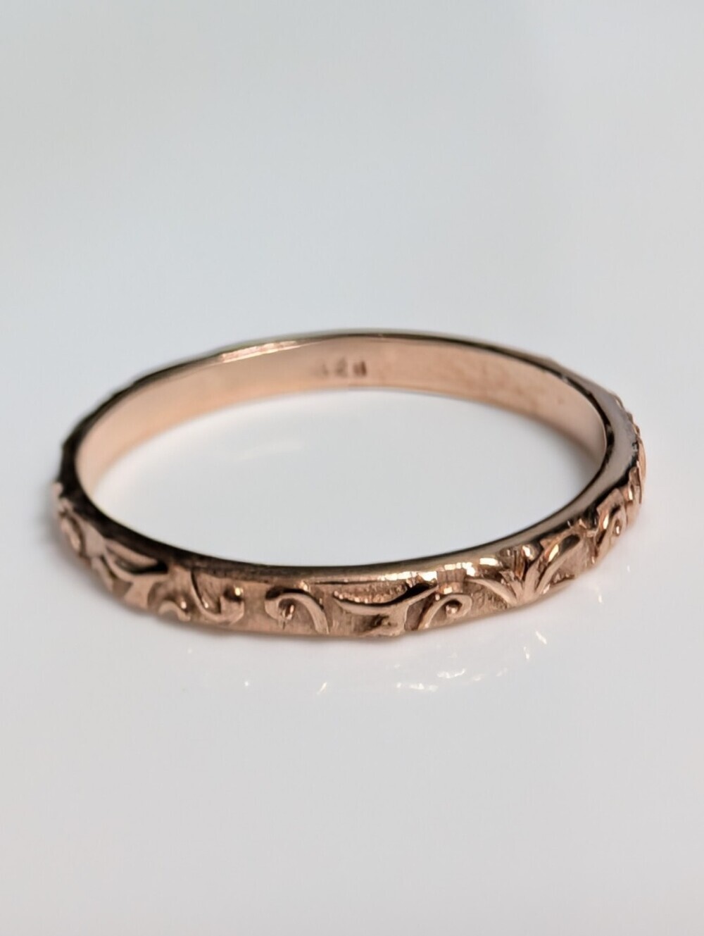 Engraved Ring Rose Gold over 925 Sterling Silver